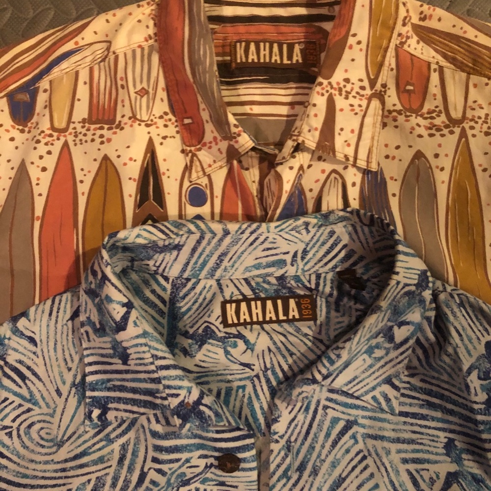 2 men’s KAHALA aloha shirts cotton short sleeve